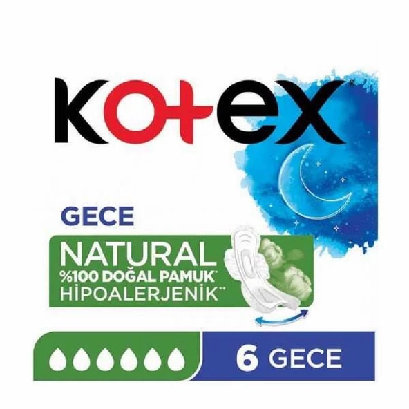 Kotex Natural Gece 6'lı ürün görseli 1