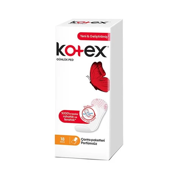 Kotex Günlük Ped Parfümsüz 18'li ürün görseli 1