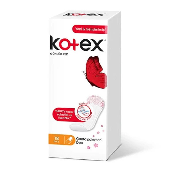 Kotex İnce Günlük Ped Parfümlü 18'li ürün görseli 1