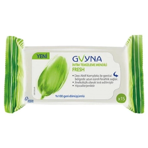 Gvyna Pharma İntim Temizleme Mendili 15 Yaprak ürün görseli 1