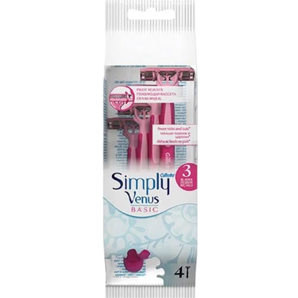 Gillette Venus Simply 3 Bıçak Basic 4'lü ürün görseli 1
