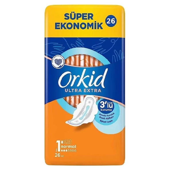 Orkid Ultra Hijyenik Ped Extra Yeşil Normal 26'lı ürün görseli 1