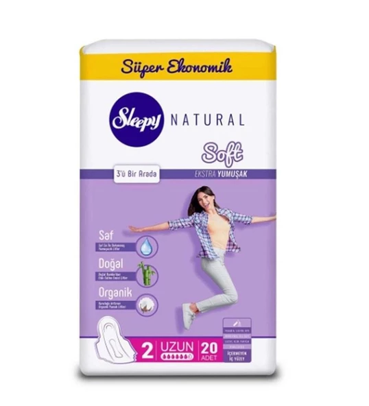 Sleepy Natural Soft İnce Ped Uzun 20'li ürün görseli 1
