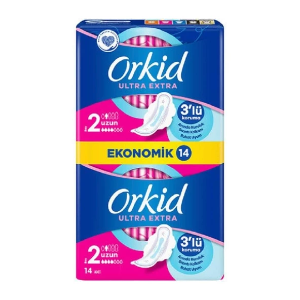 Orkid Ultra Extra Hijyenik Ped Uzun 14'lü ürün görseli 1