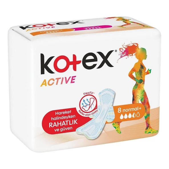 Kotex Active Tekli Normal 8'li ürün görseli 1