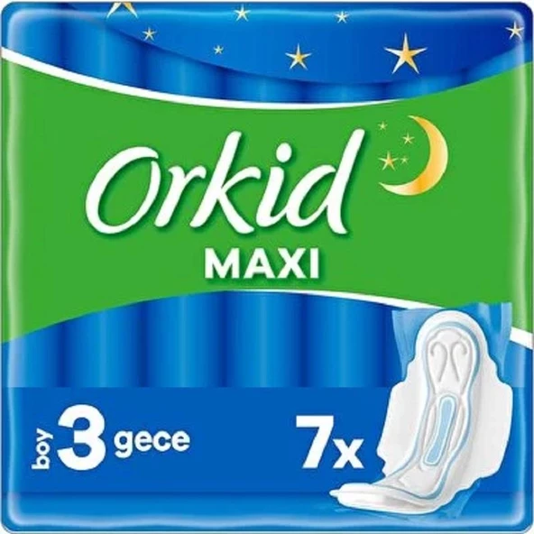 Orkid Maxi Hijyenik Ped Gece 7'li ürün görseli 1