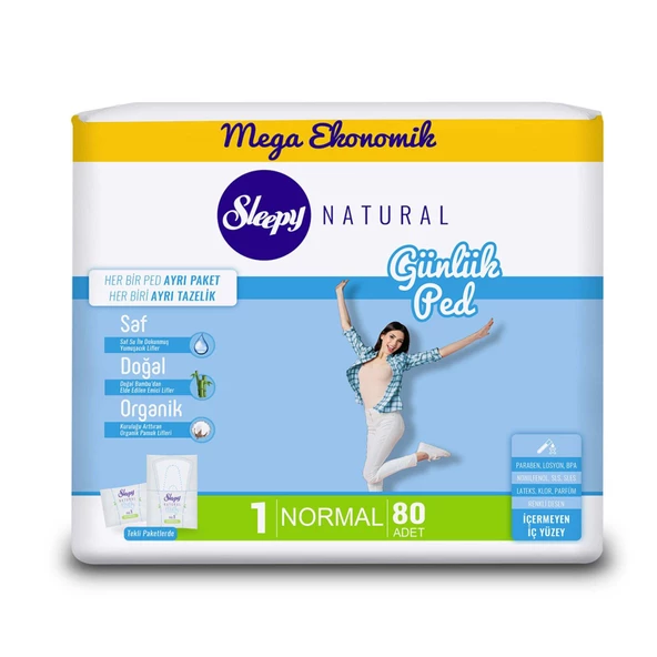 Sleepy Natural Günlük Ped Normal 80'li ürün görseli 1