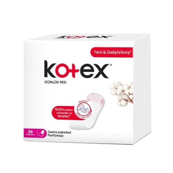 Kotex Anydays Günlük Ped Normal Parfümsüz 56'lı ürün görseli 1
