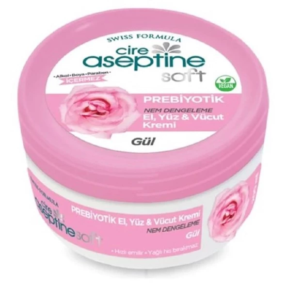 Cire Aseptine Soft Gül Prebiyotik Nemlendirici Bakım Kremi 200 ml ürün görseli 1
