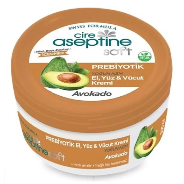 Cire Aseptine Soft Prebiyotik Avokado El Yüz ve Vücut Kremi 300 ml ürün görseli 1