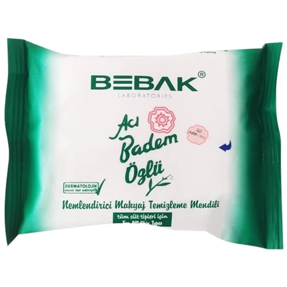 Bebak Acı Badem Sütlü Makyaj Temizleme Mendili 20'li ürün görseli 1