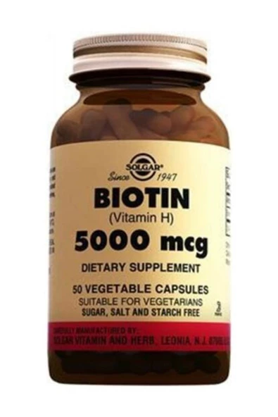 Solgar Biotin 5000 mcg 50 Kapsül ürün görseli 1