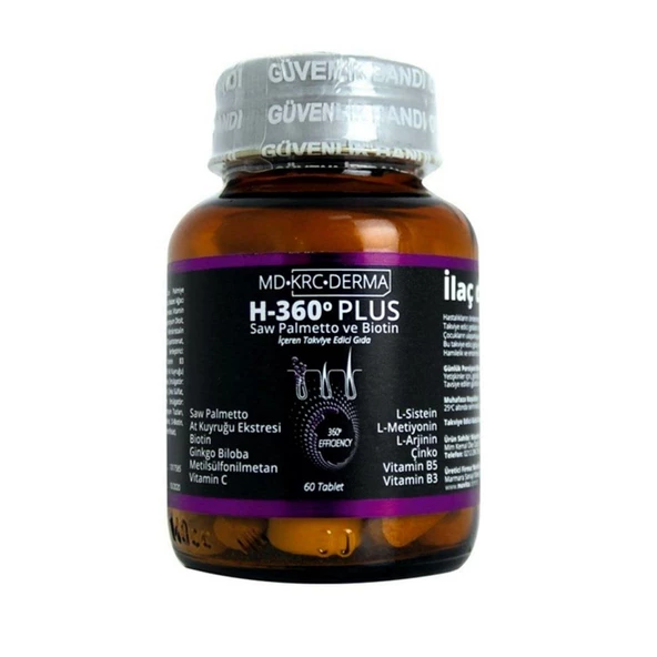 Hair 360 Plus Saw Palmetto ve Biotin 60 Tablet ürün görseli 1