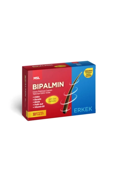 MSL Bipalmin With Saw Palmetto Men Saç Dökülmesi İçin 30 Tablet ürün görseli 1