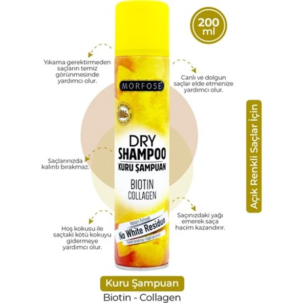 Morfose Kuru Şampuan Açık Renkli Saçlar 200 ml ürün görseli 1