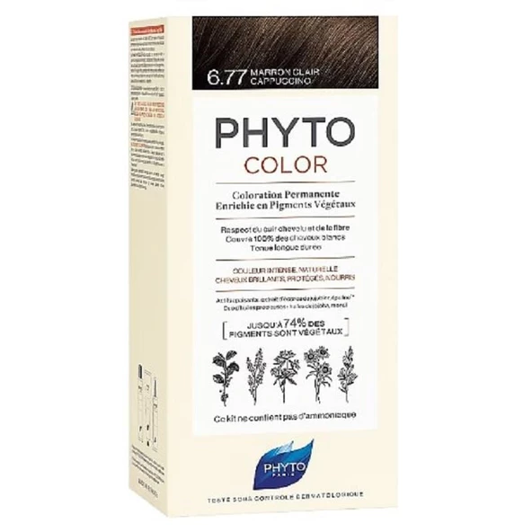 Phyto Color Saç Boyası 6.77 Cappuccino Kahve ürün görseli 1