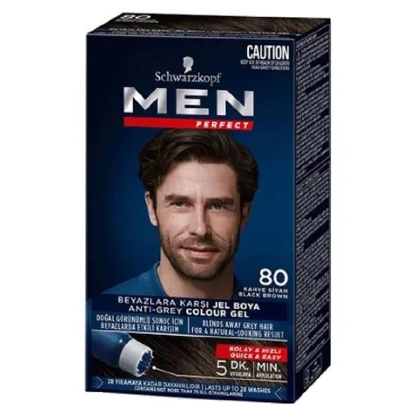 Schwarzkopf Men Perfect Saç Boyası 80 - Kahve Siyah ürün görseli 1