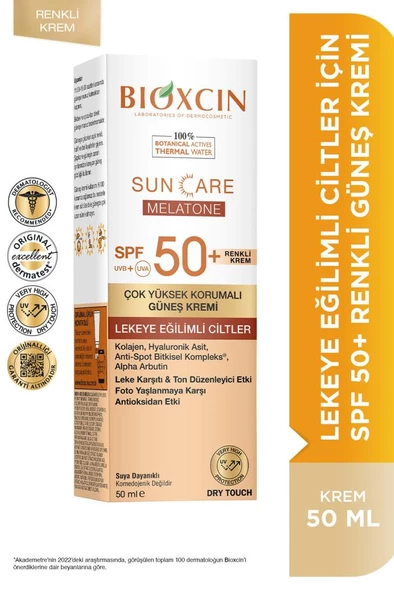 Bioxcin Sun Care Lekeye Eğilimli Ciltler Için Çok Yüksek Korumalı Renkli Güneş Kremi 50 Spf - Leke Tinted ürün görseli 1