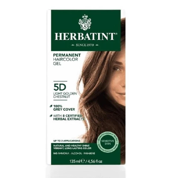 Herbatint Bitkisel Saç Boyası 5D Light Golden Chestnut Açık Altın Kahve 150 ml ürün görseli 1