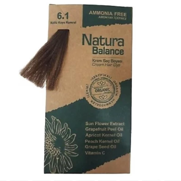 Natura Balance Organik Krem Saç Boyası 60 ml - 6.1 Küllü Koyu Kumral ürün görseli 1