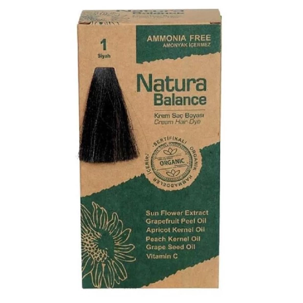 Natura Balance Organik Krem Saç Boyası 60 ml - 1 Siyah ürün görseli 1