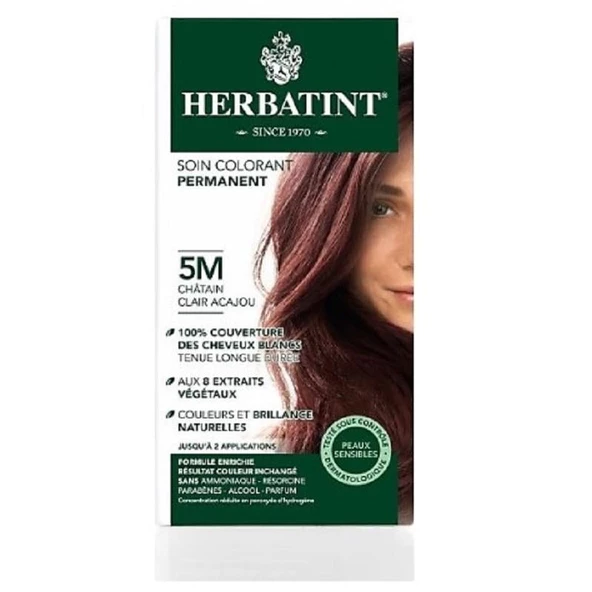 Herbatint Bitkisel Saç Boyası 5M Light Mahogany Chestnut Açık Akaju Kahve 135 ml ürün görseli 1