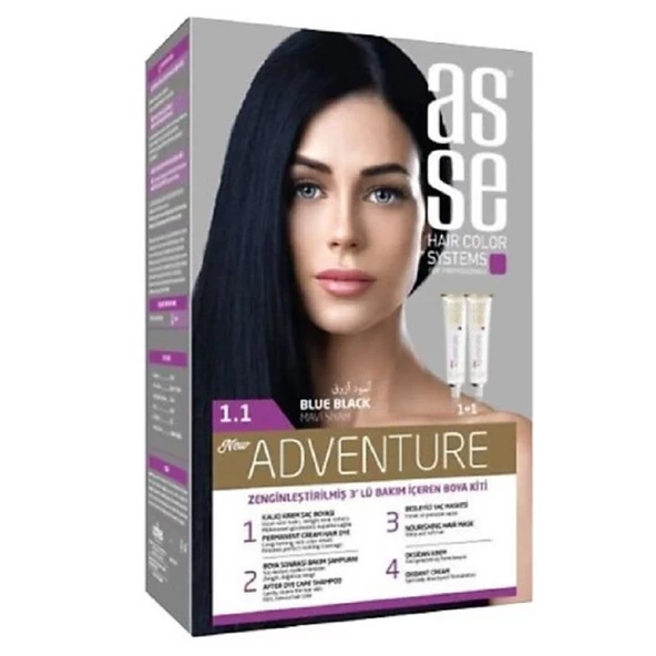 Asse Hair Color System Saç Boyası Mavi Siyah No: 1.1 ürün görseli 1