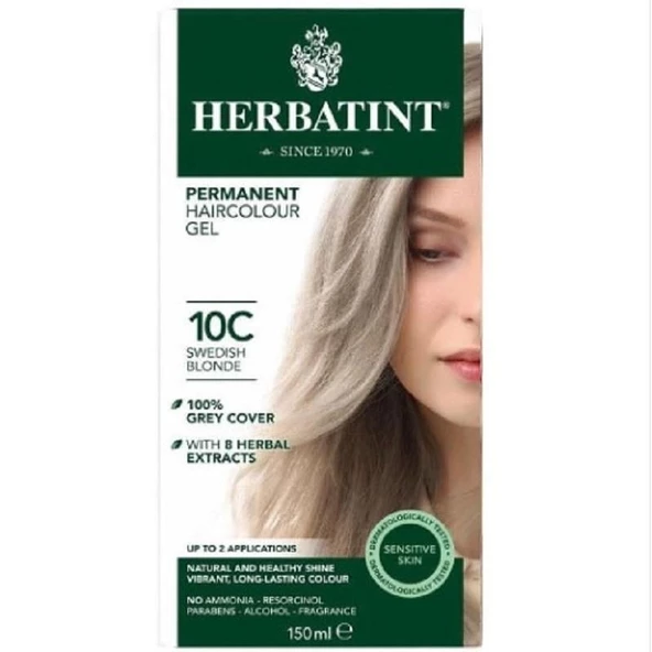 Herbatint Bitkisel Saç Boyası 10C Swedish Blonde İsveç Sarısı 150 ml ürün görseli 1