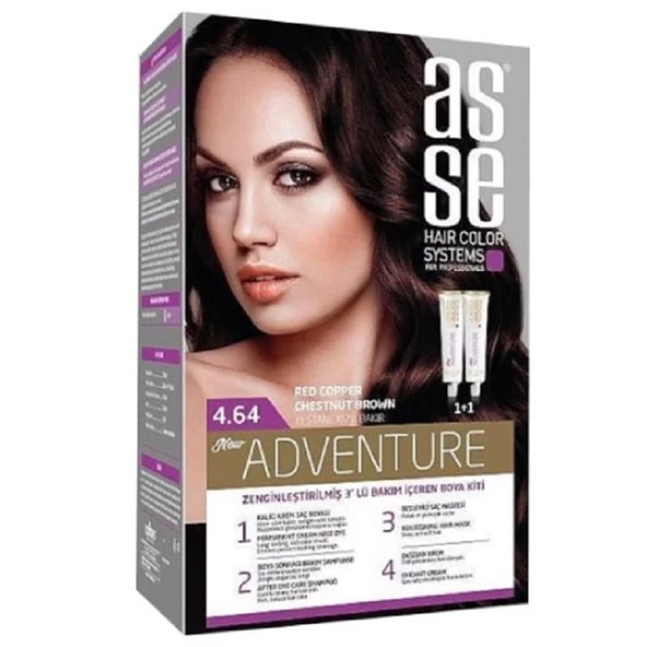 Asse Hair Color System Saç Boyası Kestane Kızıl Bakır No: 4.64 ürün görseli 1