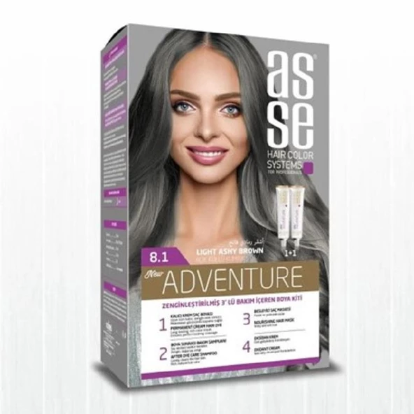 Asse Hair Color System Saç Boyası Açık Küllü Kumral No: 8.1 ürün görseli 1