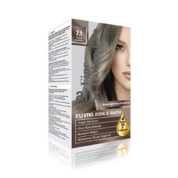 Alix Kit Saç Boyası 7.1 50 ml Küllü Kumral ürün görseli 1