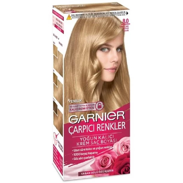 Garnier Color Natural Çarpıcı Renkler Boya 8.0 Koyu Sarı ürün görseli 1
