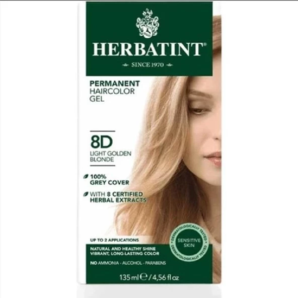 Herbatint Saç Boyası 8D Blond Clair Dore (Açık Altın Sarı) 150 ml ürün görseli 1