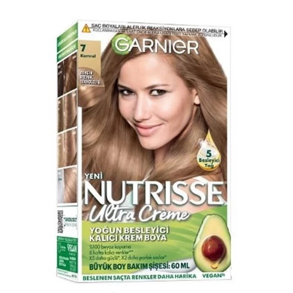Garnier Nutrisse Yoğun Besleyici Kalıcı Krem Saç Boyası - Kumral 7,0 ürün görseli 1