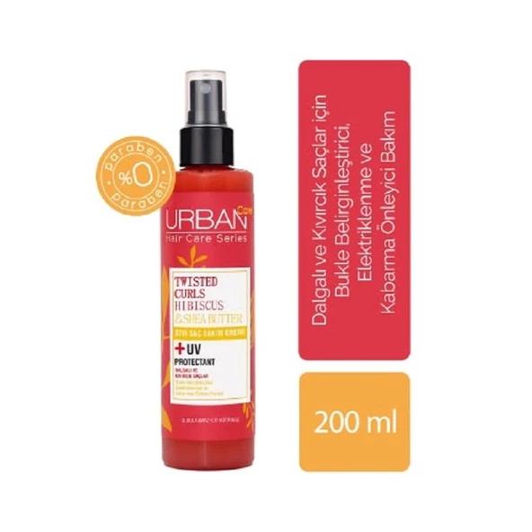 Urban Care Curl Hibiscus Water & Shea Butter Sıvı Saç Bakım Kremi 200 ml ürün görseli 1