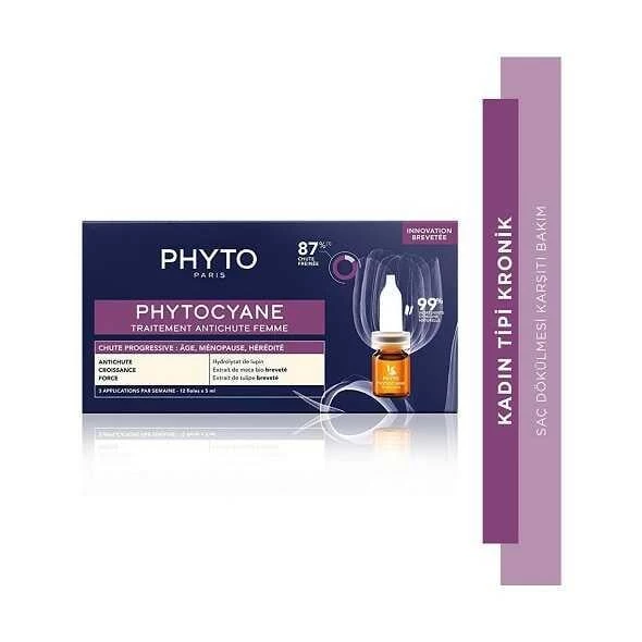 Phyto Cyane Kadın Tipi Kronik Saç Dökülmesi Karşıtı Bakım Serumu 12'li 5 ml ürün görseli 1