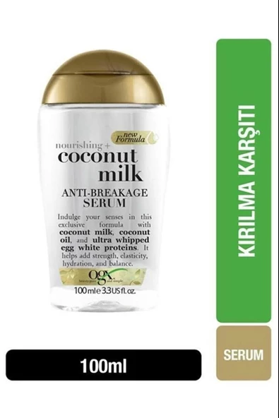 OGX Saç Serumu Coconut Milk Hindistan Cevizi Sütü Kırılma Karşıtı 100 ml ürün görseli 1