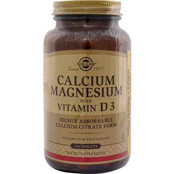 Solgar Calcium Magnesium Vitamin D3 150 Tablet ürün görseli 1