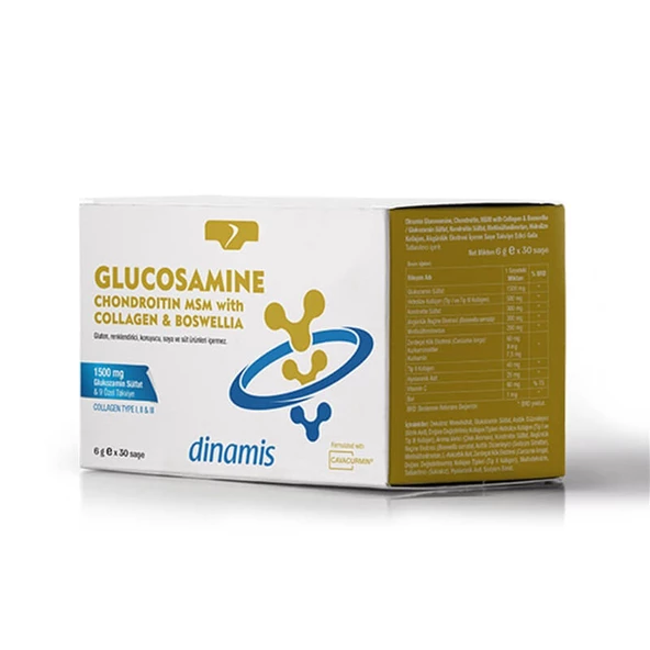 Dinamis Glucosamine Chondroitin MSM With Collagen Boswellia 6 gr x 30 Saşe ürün görseli 1