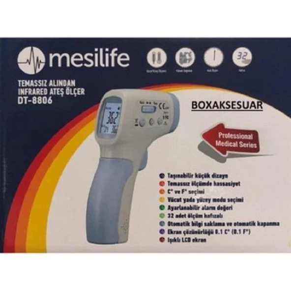 Mesilife DT-8806 Infrared Temassız Alından Ateş Ölçer ürün görseli 1