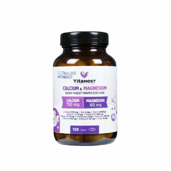 Vitamost Calcium & Magnesium 1500 mg 120 Tablet ürün görseli 1