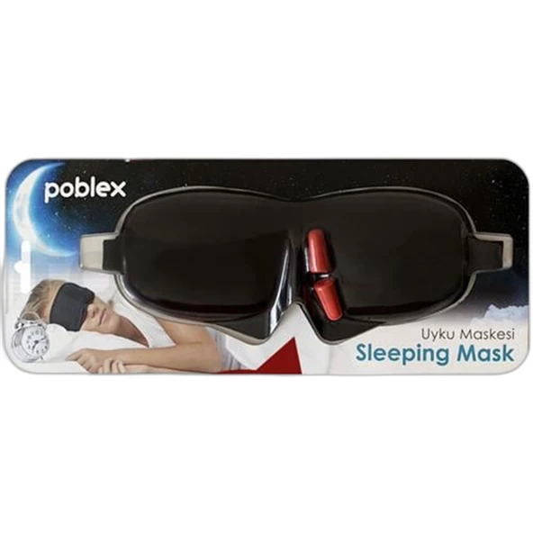Poblex 3D Uyku Maskesi Kırmızı + Kulak Tıkacı ürün görseli 1