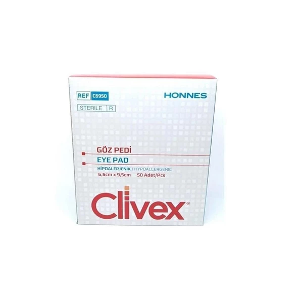 Clivex Yetişkin Hipoalerjenik Göz Pedi 6,5 x 9,5cm 50'li ürün görseli 1