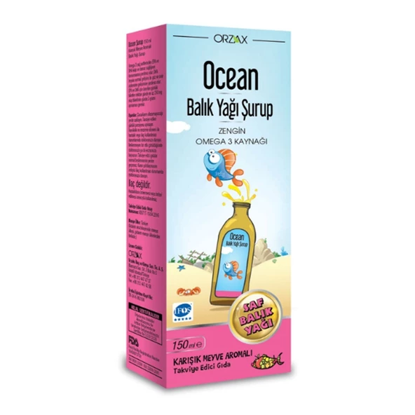 Ocean Tutti Frutti Karışık Meyve Aromalı Balık Yağı Şurup 150 ml ürün görseli 1