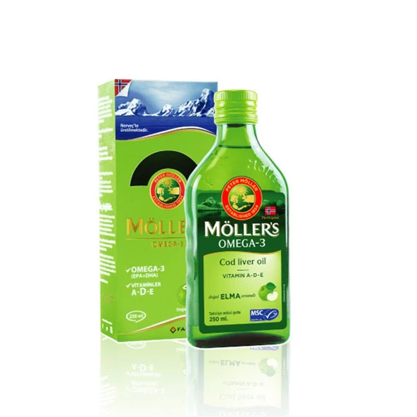 Möller's Omega 3 Doğal Elma Aromalı Balık Yağı Şurubu 250 ml ürün görseli 1