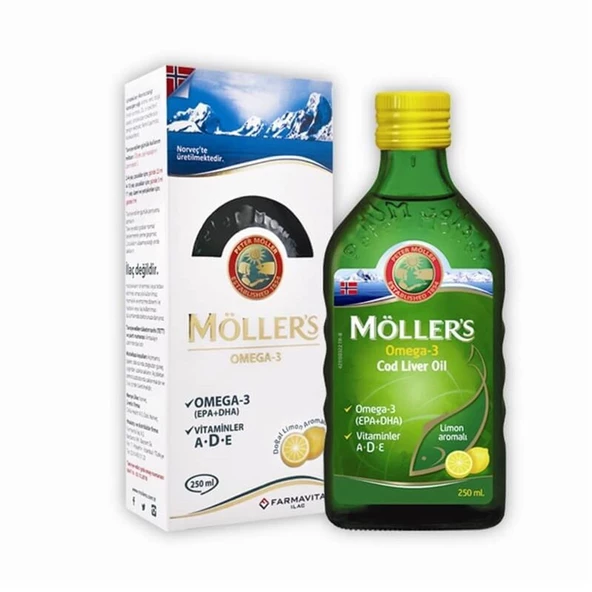 Möller's Omega 3 Limonlu Balık Yağı Şurubu 250 ml ürün görseli 1