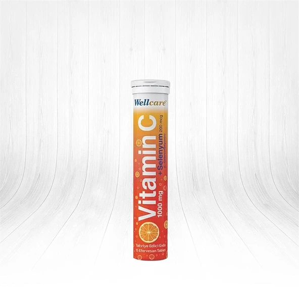 Wellcare Vitamin C 1000 mg + Selenyum 15 Efervesan Tablet ürün görseli 1