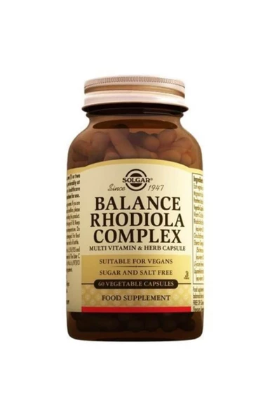Solgar Balance Rhodiola Complex 60 Kapsül ürün görseli 1