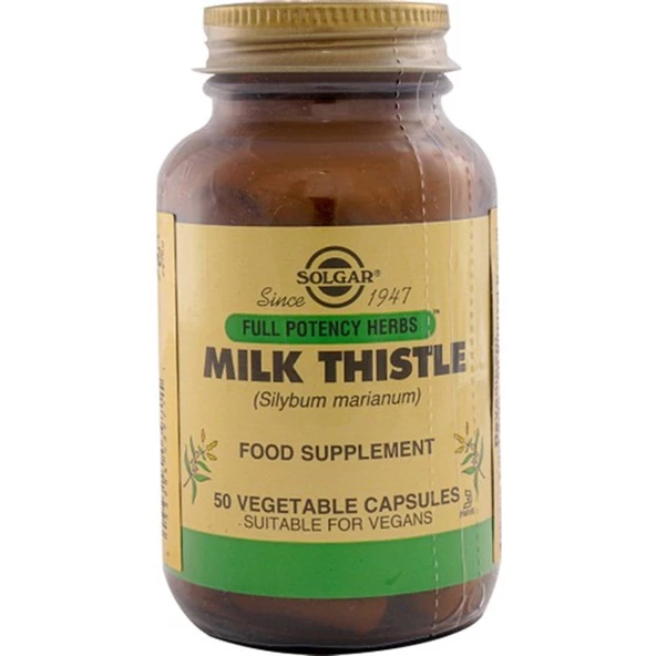 Solgar Milk Thistle 100 mg 50 Kapsül ürün görseli 1
