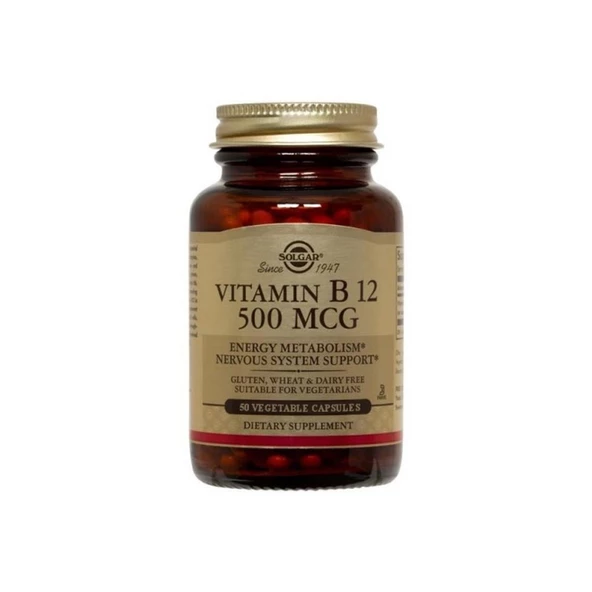 Solgar Vitamin B12 500 mcg 50 Vegetable Kapsül ürün görseli 1
